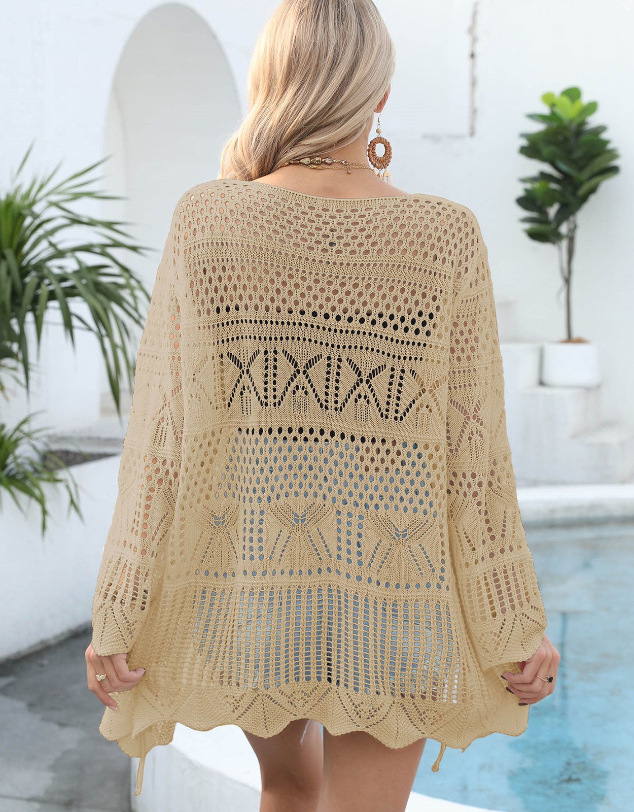 Women's Hollow Knot Mini Cardigan Cover-up