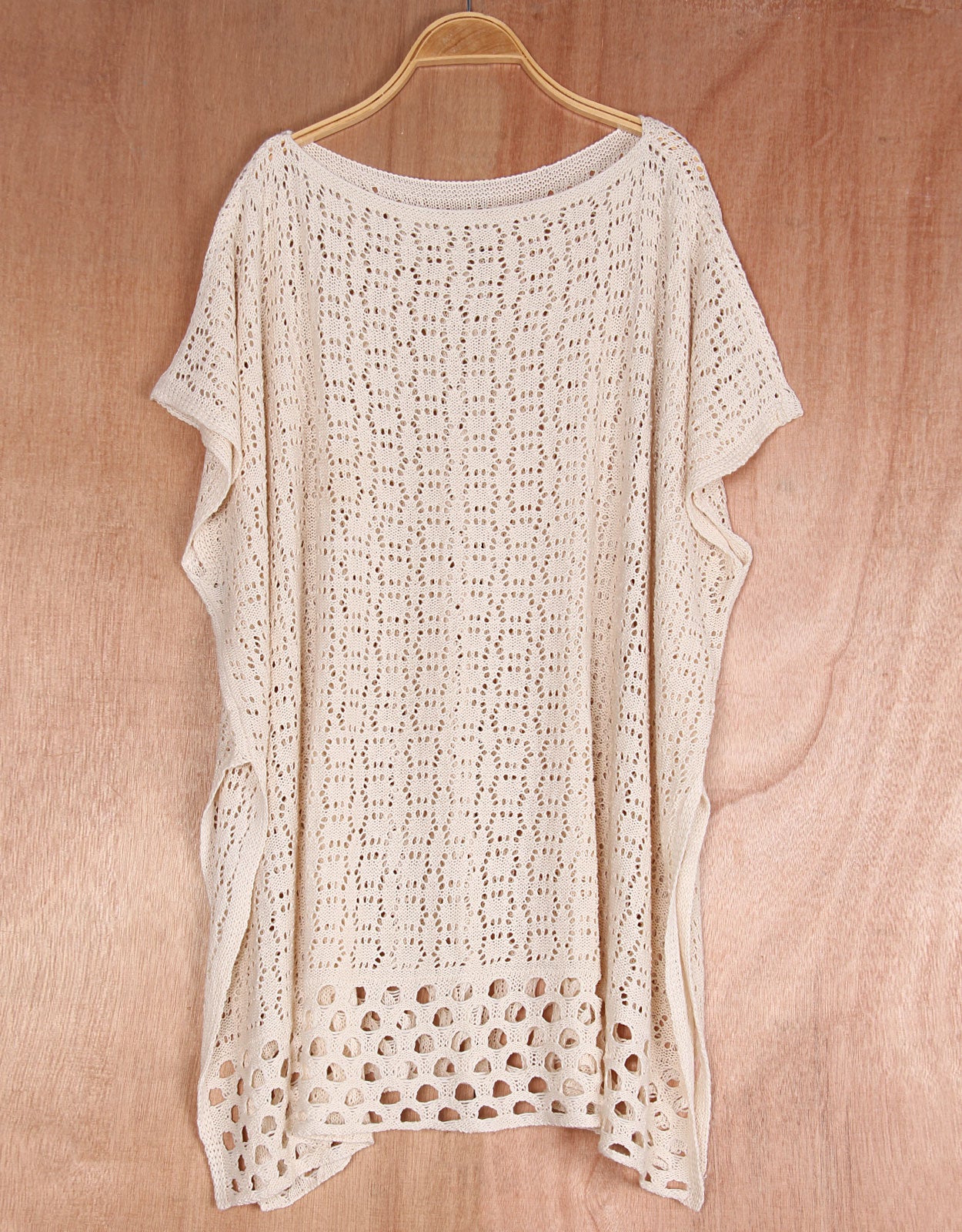 Women's printed loose woven short-sleeved cover up