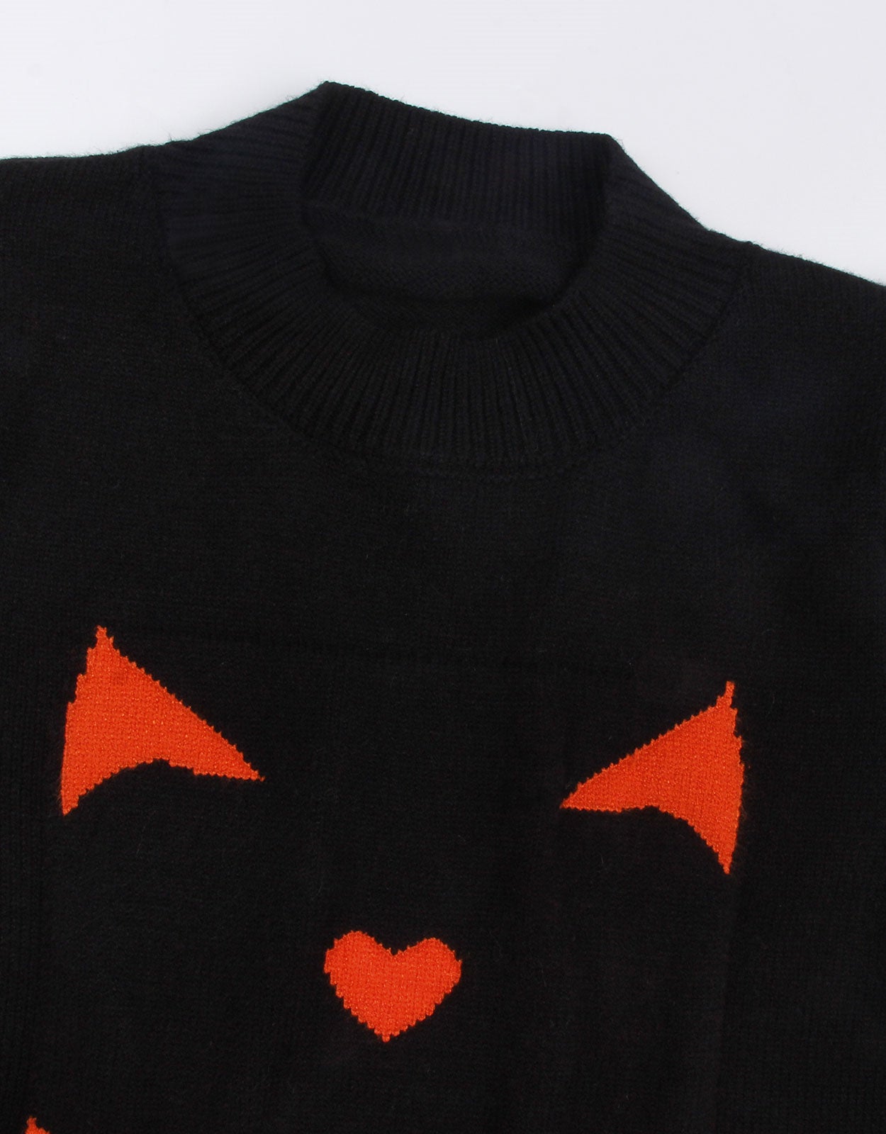 Halloween Pumpkin Smiley Short Sleeve Sweater