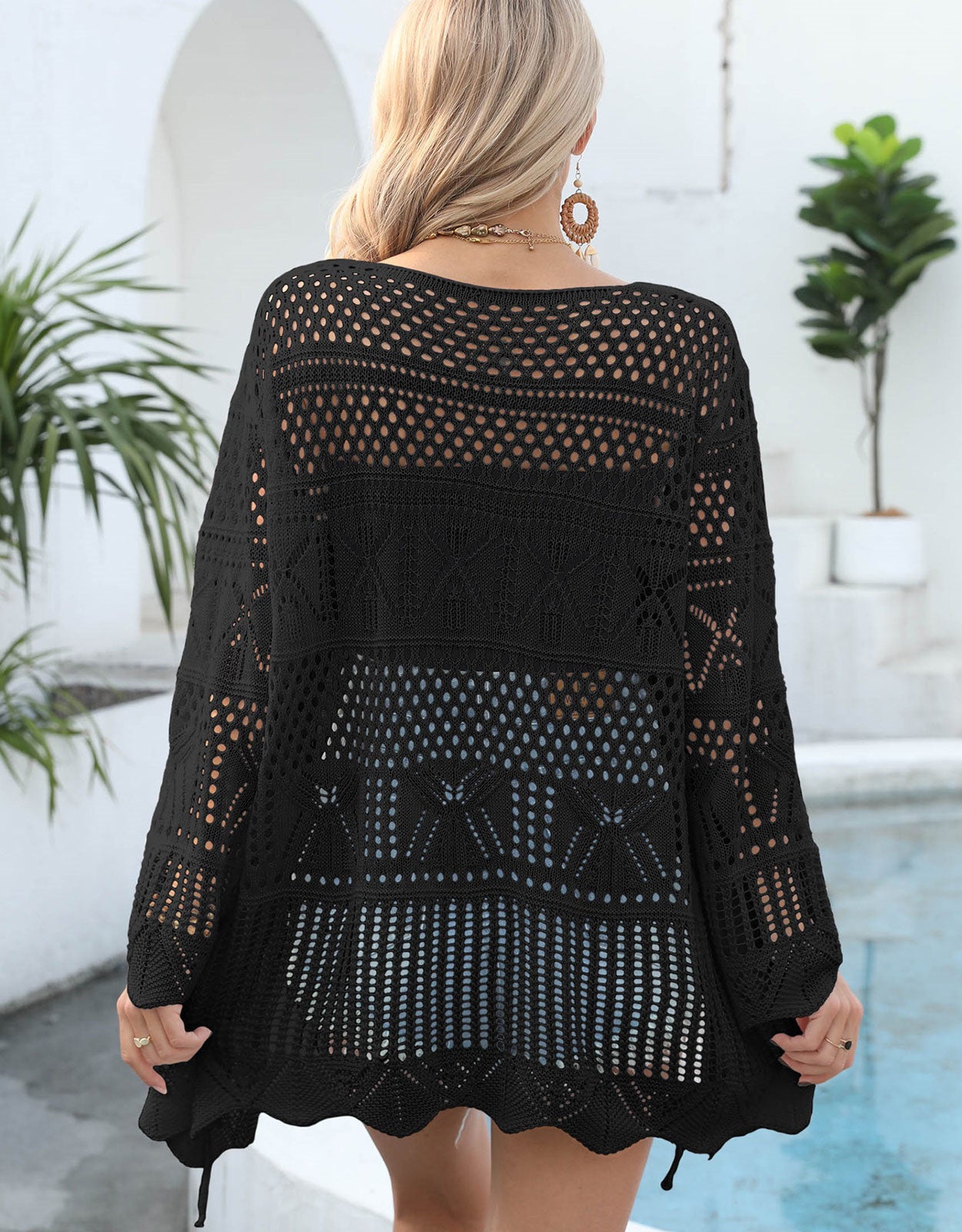 Women's Hollow Knot Mini Cardigan Cover-up