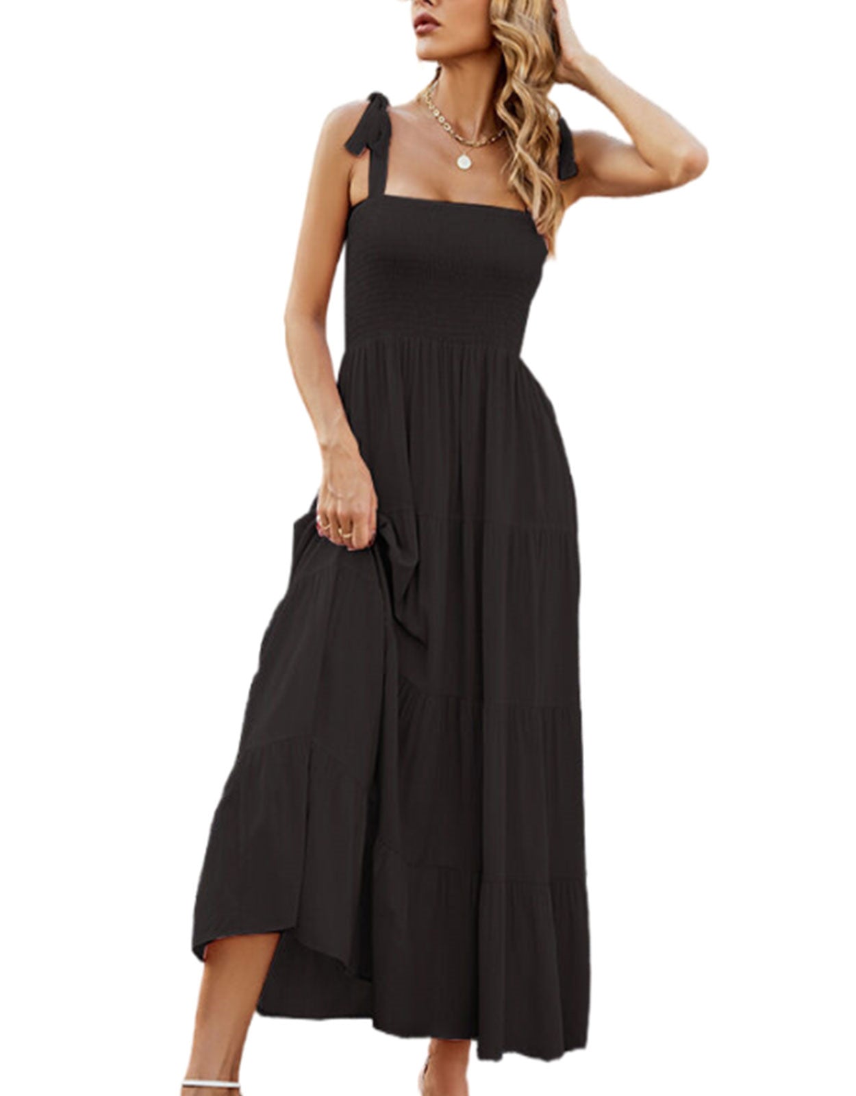 Fashion Pleated Suspender Ribbon Dress
