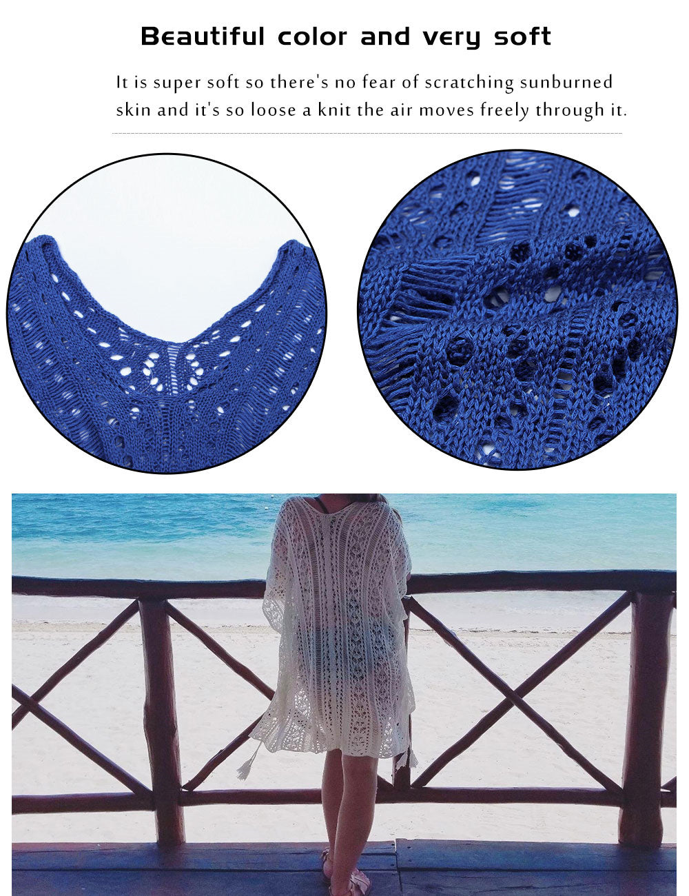 Women's Fringed Open Knit Beach Cover-up