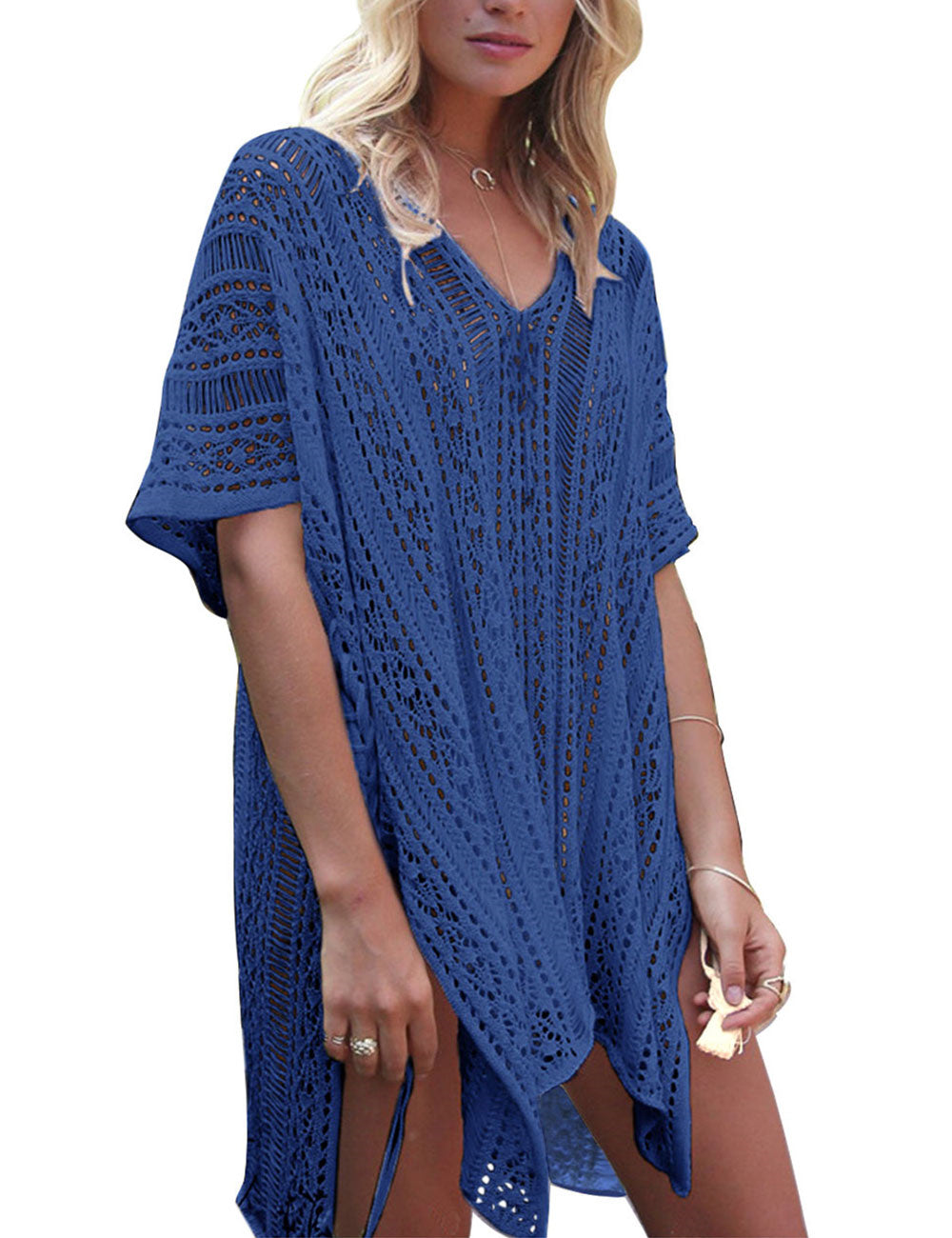 Women's Fringed Open Knit Beach Cover-up