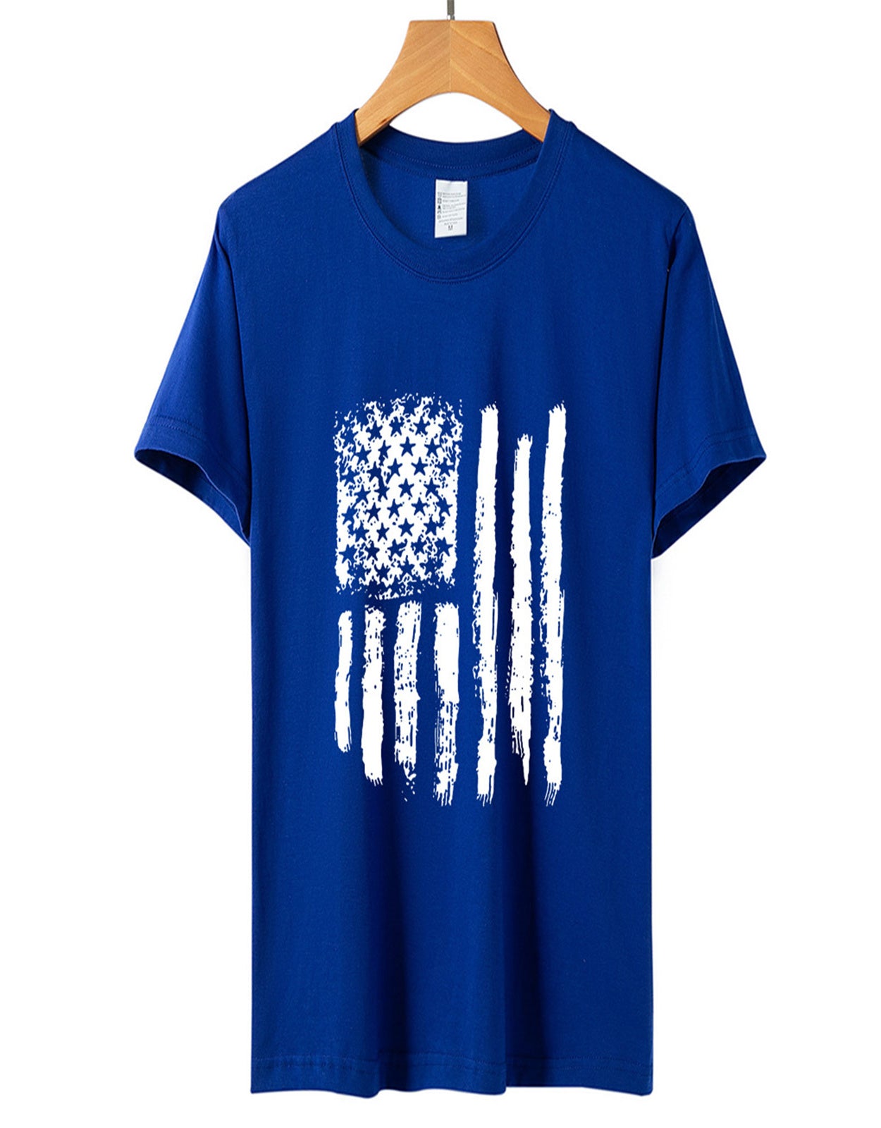 Summer American Flag Ink Printed T-shirt