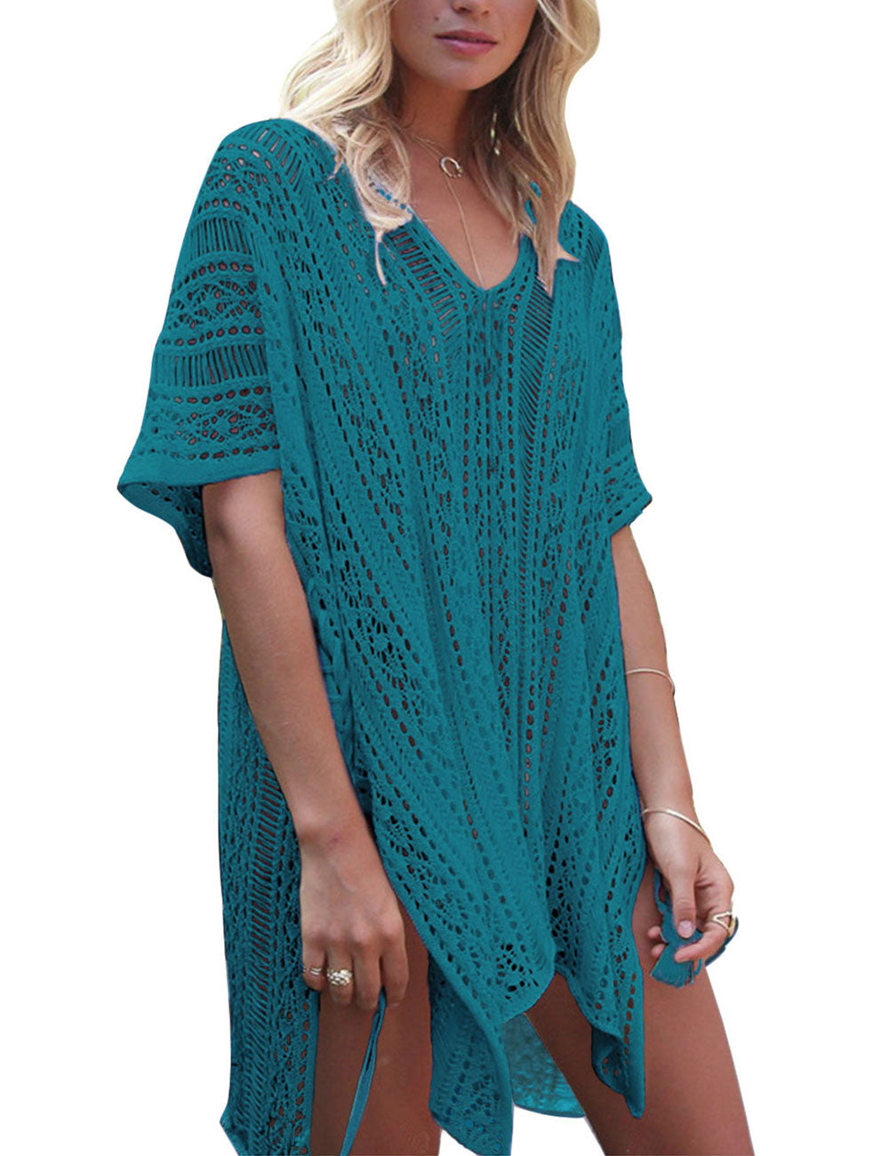Women's Fringed Open Knit Beach Cover-up