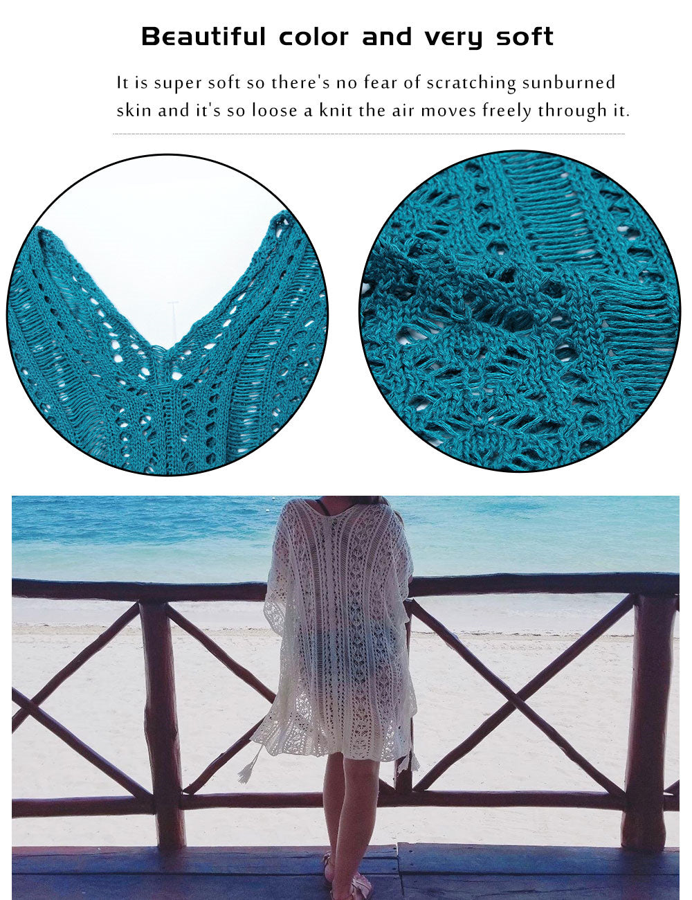 Women's Fringed Open Knit Beach Cover-up