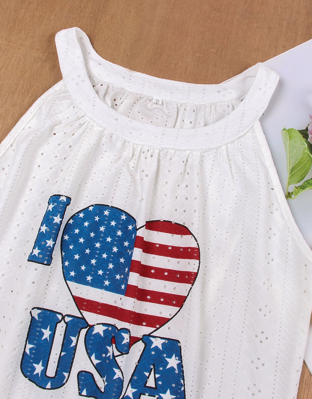 USA Flag Love Tank Top Lightweight Dress Cover Up