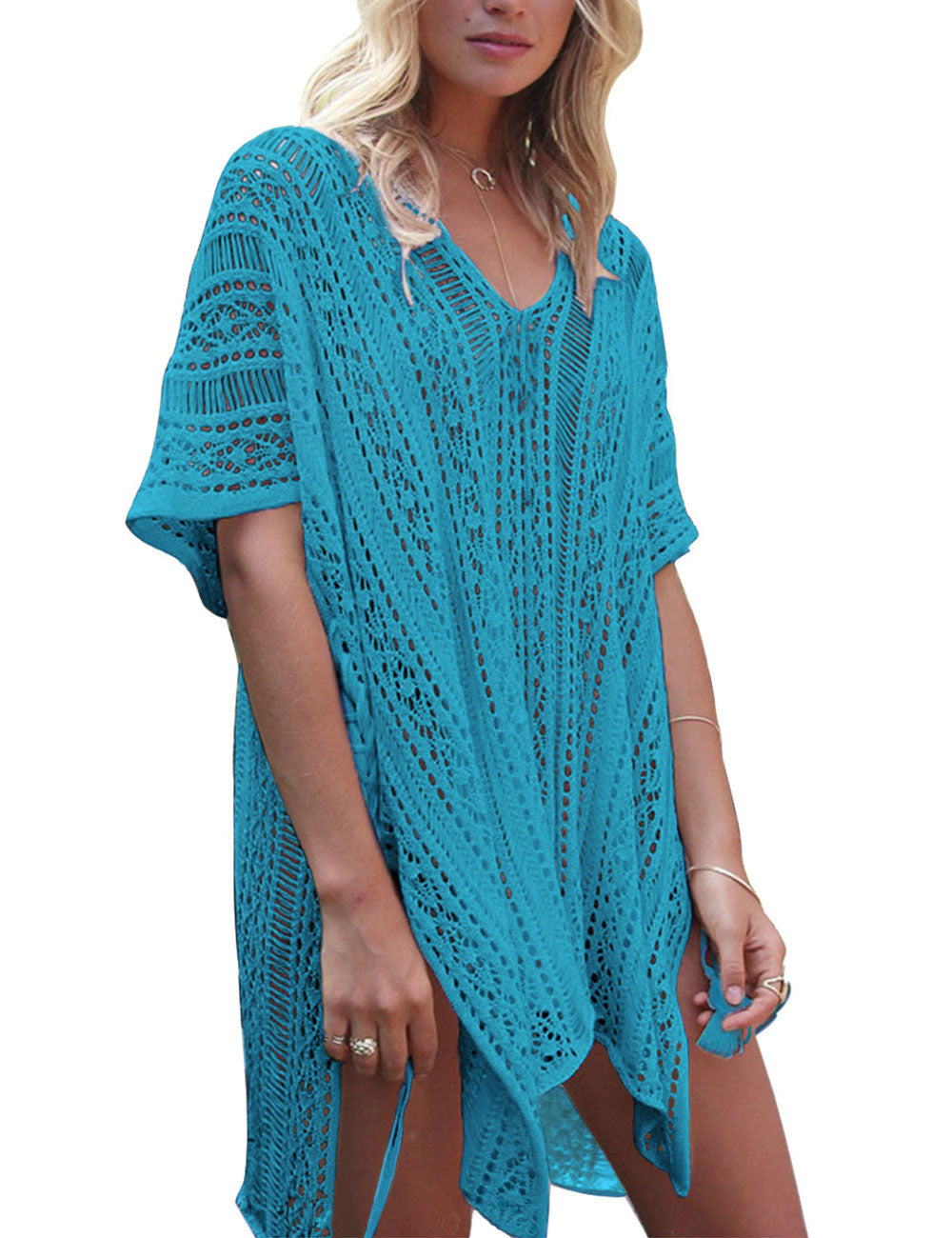 Women's Fringed Open Knit Beach Cover-up
