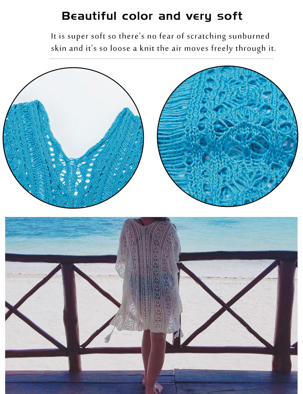 Women's Fringed Open Knit Beach Cover-up