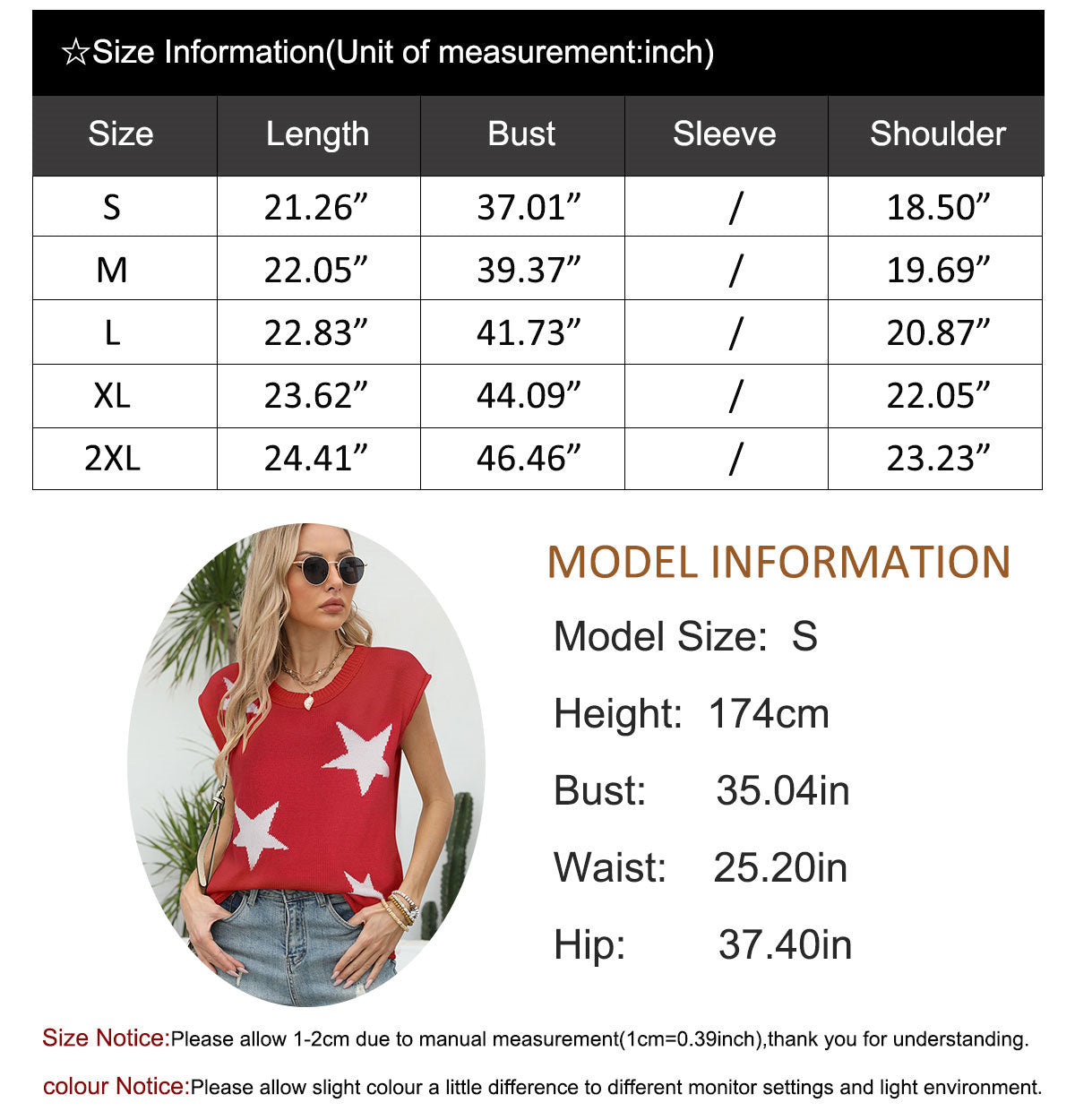 American Flag Star Loose Short Sleeve Round Neck Sweater