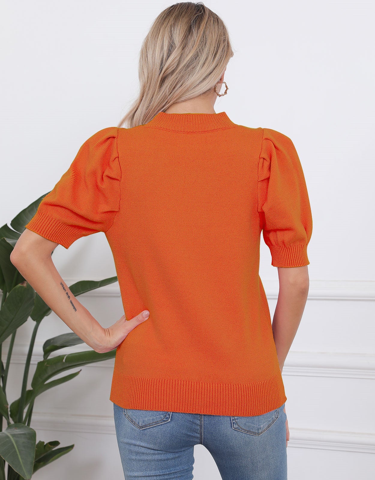 Halloween Pumpkin Smiley Short Sleeve Sweater