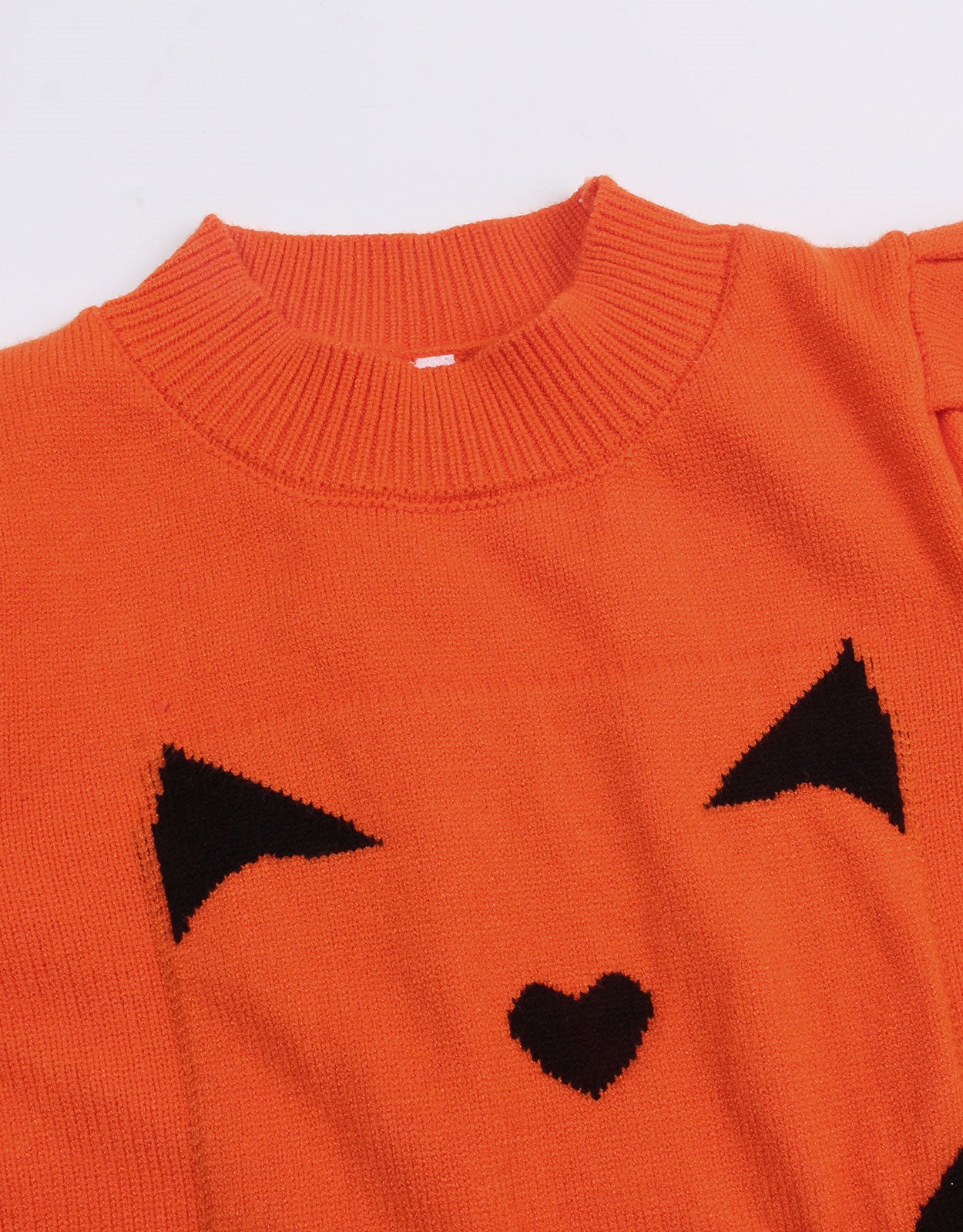 Halloween Pumpkin Smiley Short Sleeve Sweater