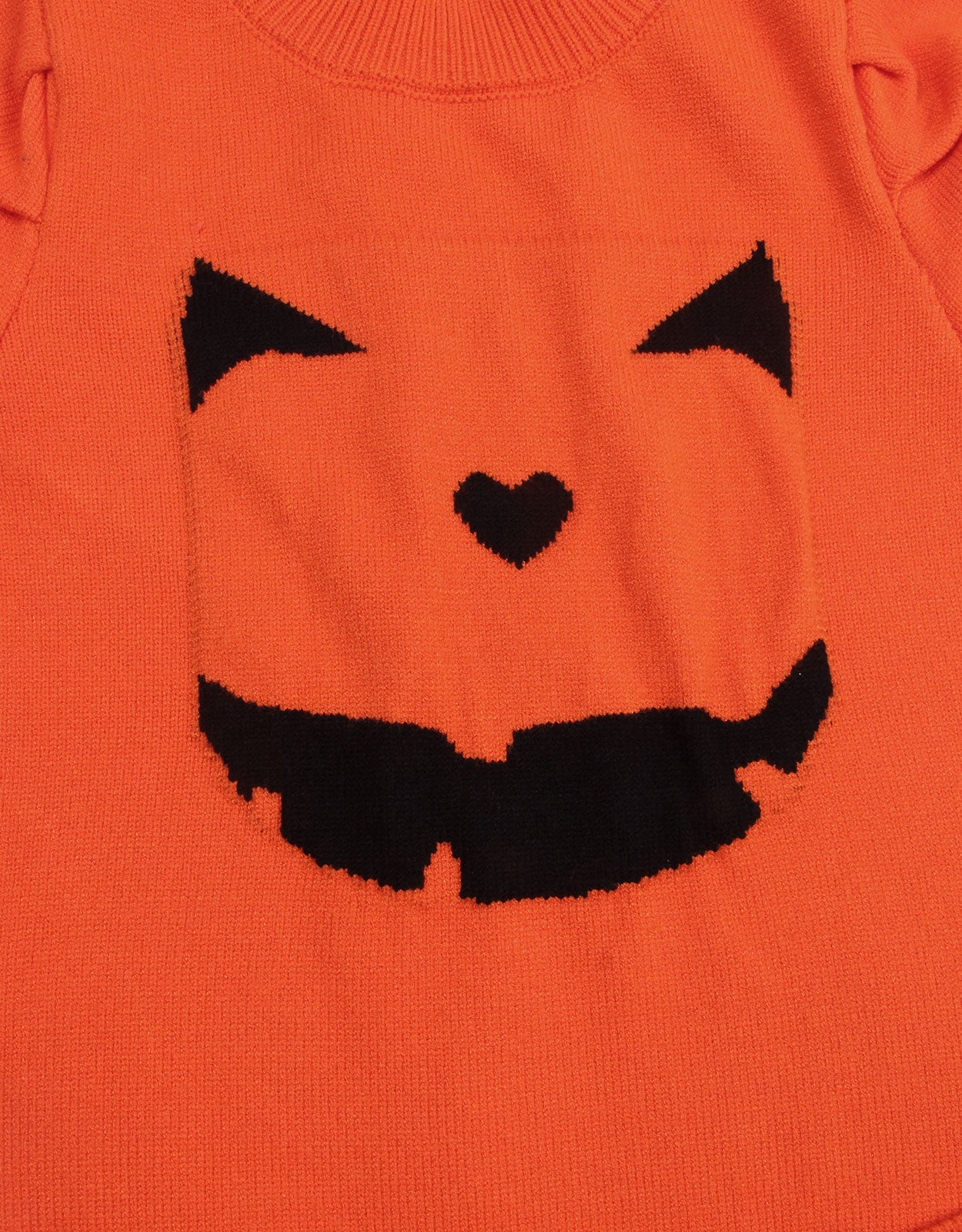 Halloween Pumpkin Smiley Short Sleeve Sweater
