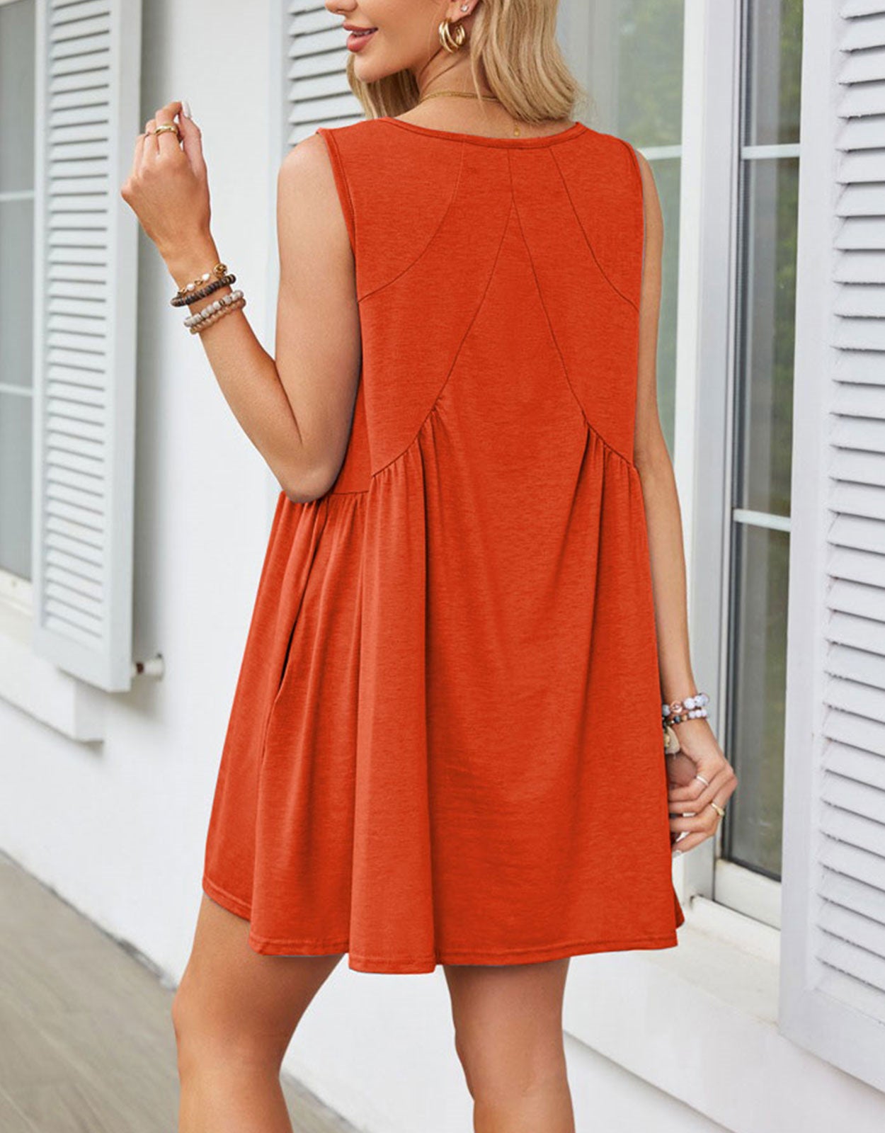 Casual Summer V-Neck Pocket Mini Dress