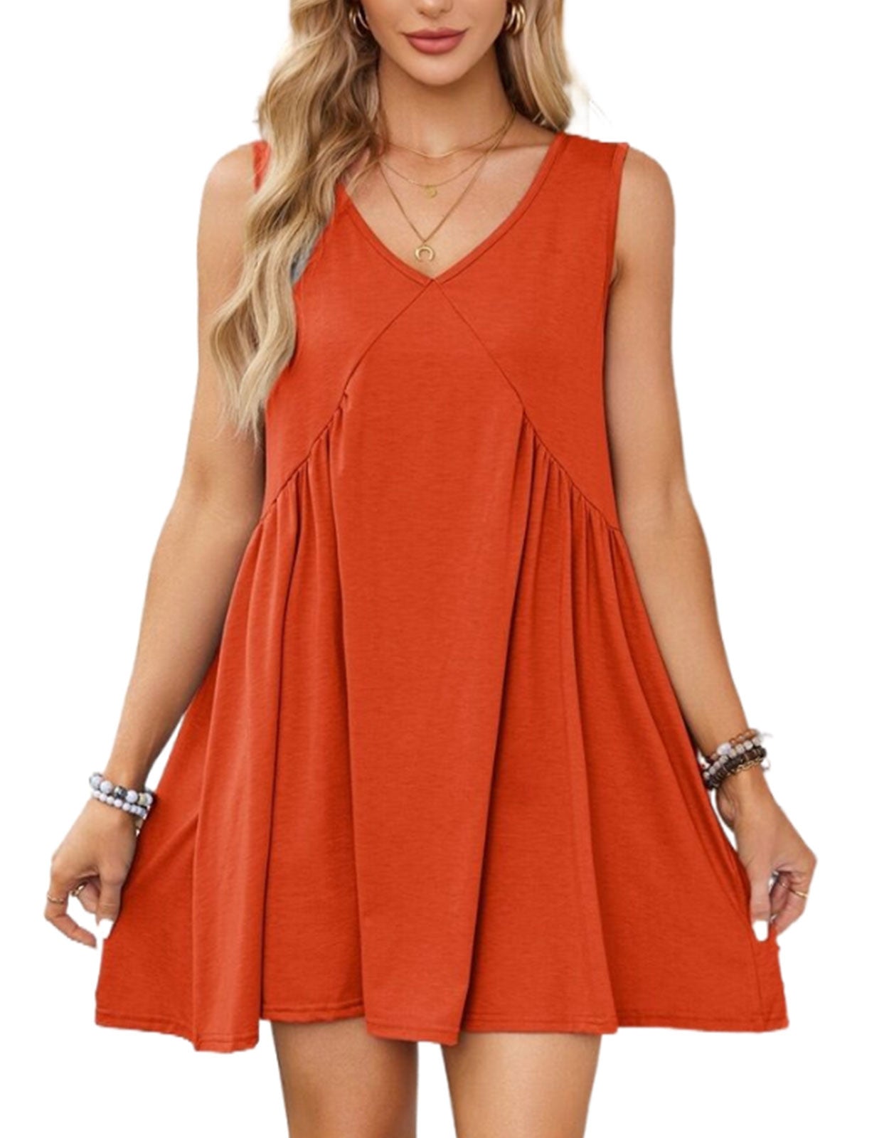 Casual Summer V-Neck Pocket Mini Dress