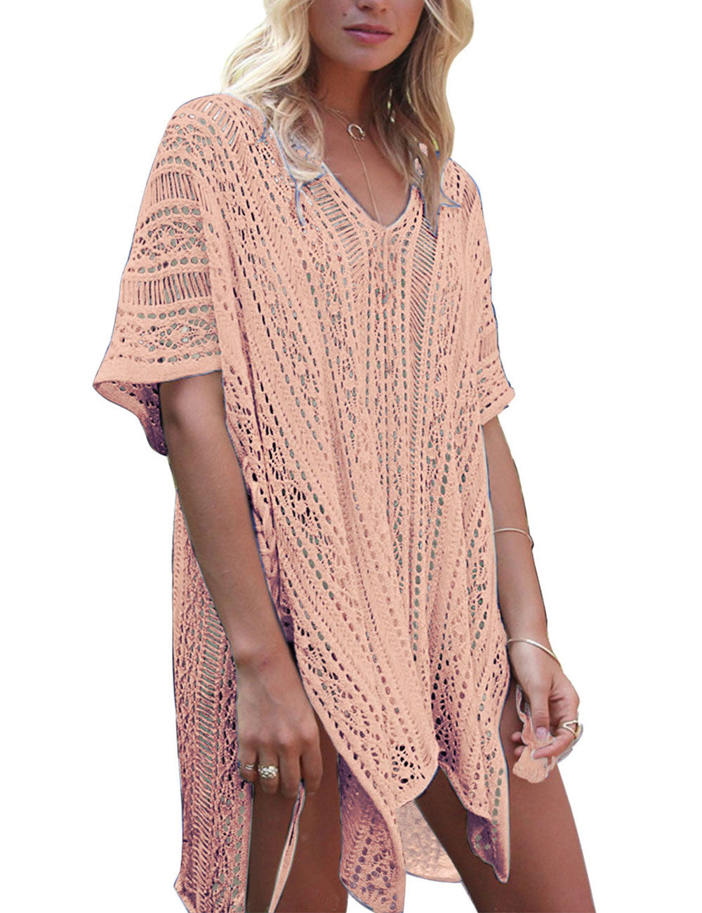 Women's Fringed Open Knit Beach Cover-up