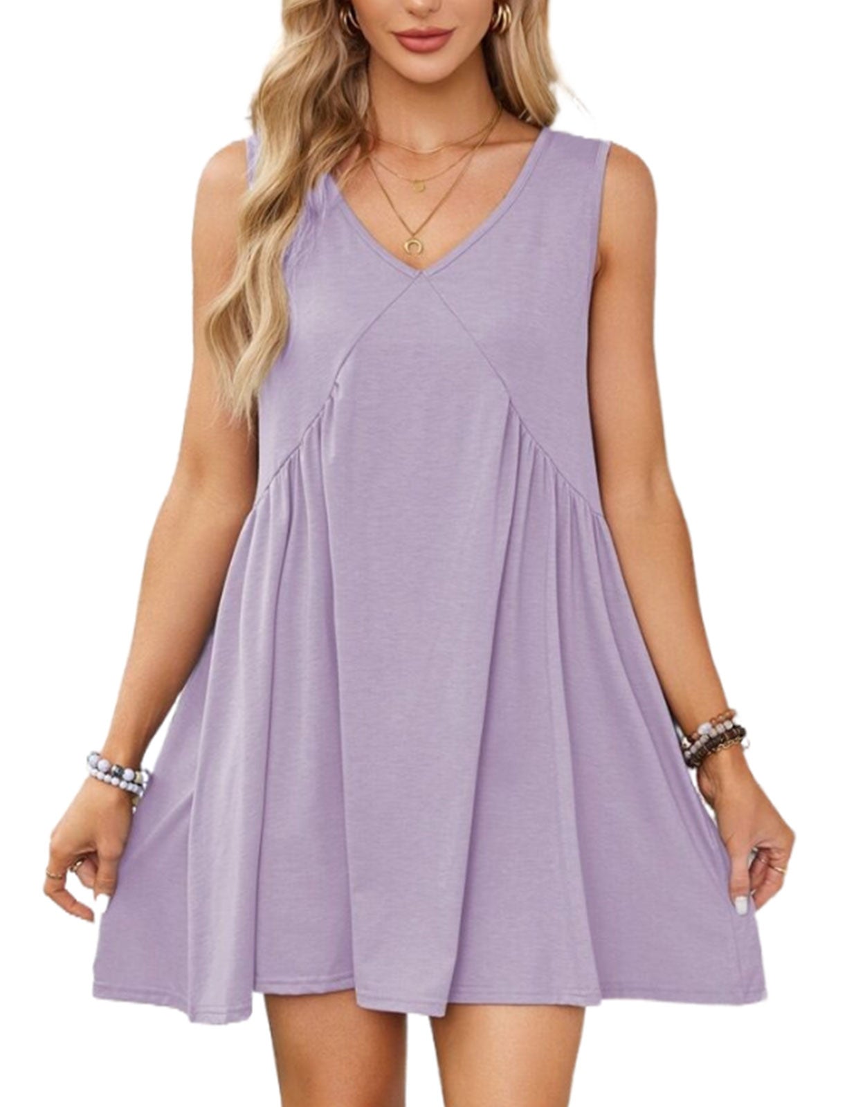 Casual Summer V-Neck Pocket Mini Dress