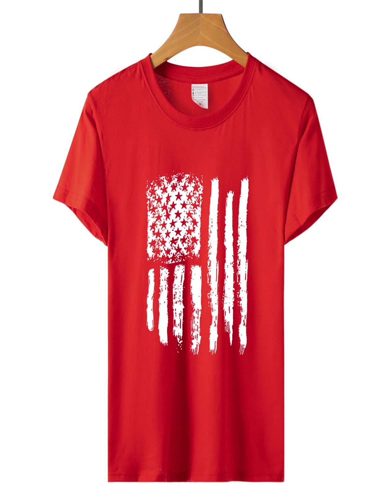 Summer American Flag Ink Printed T-shirt