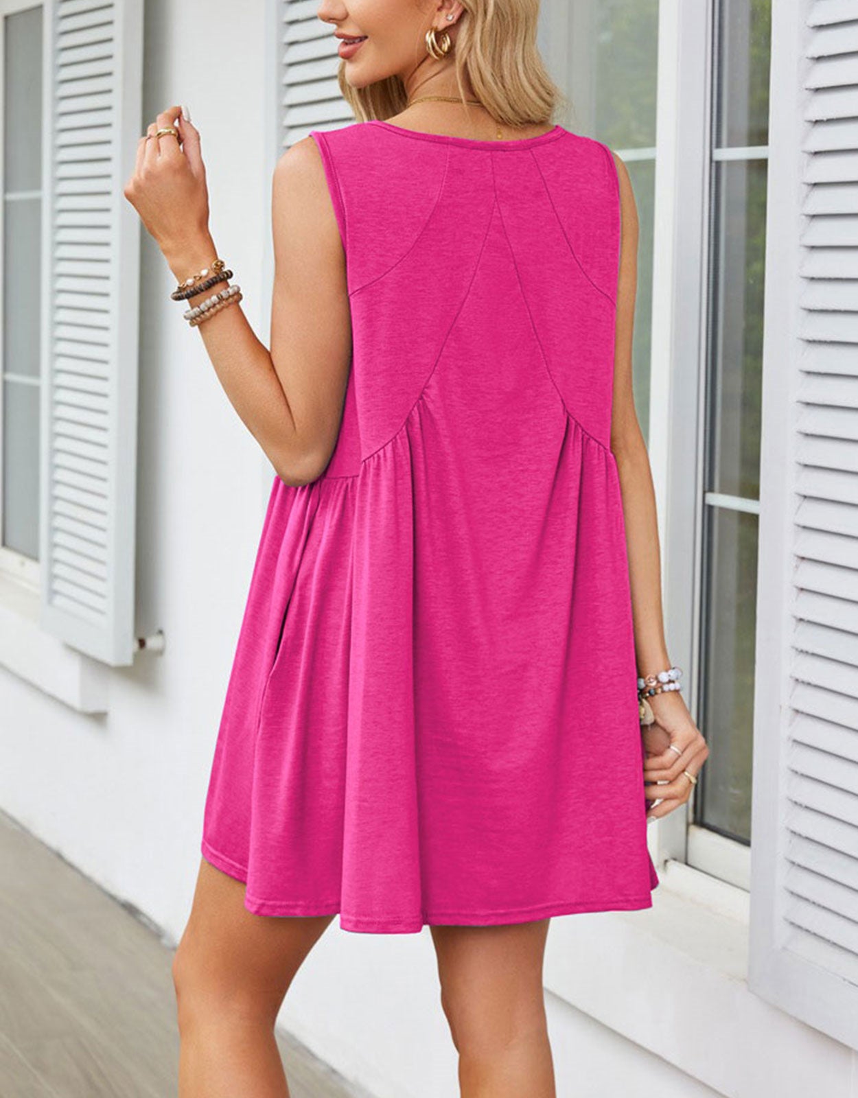 Casual Summer V-Neck Pocket Mini Dress