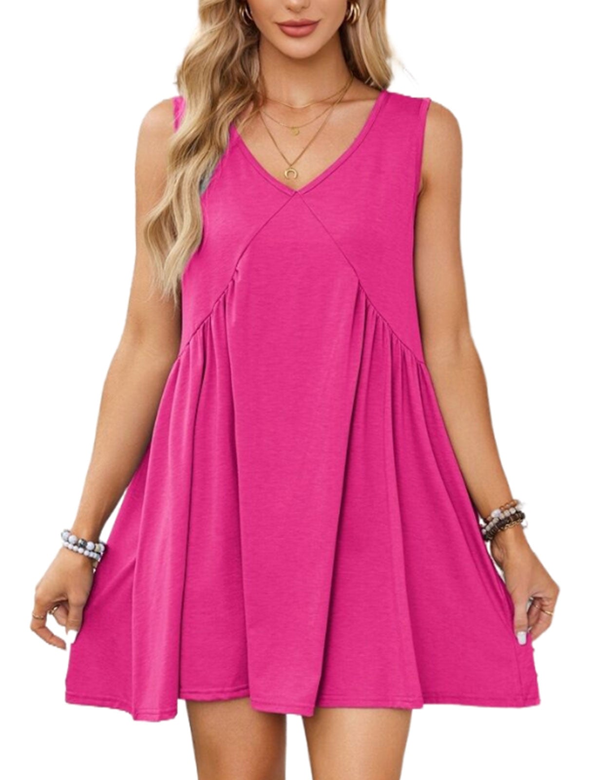 Casual Summer V-Neck Pocket Mini Dress