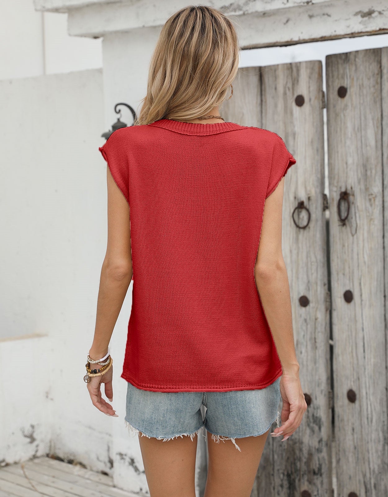 American casual short-sleeved thin pullover sweater
