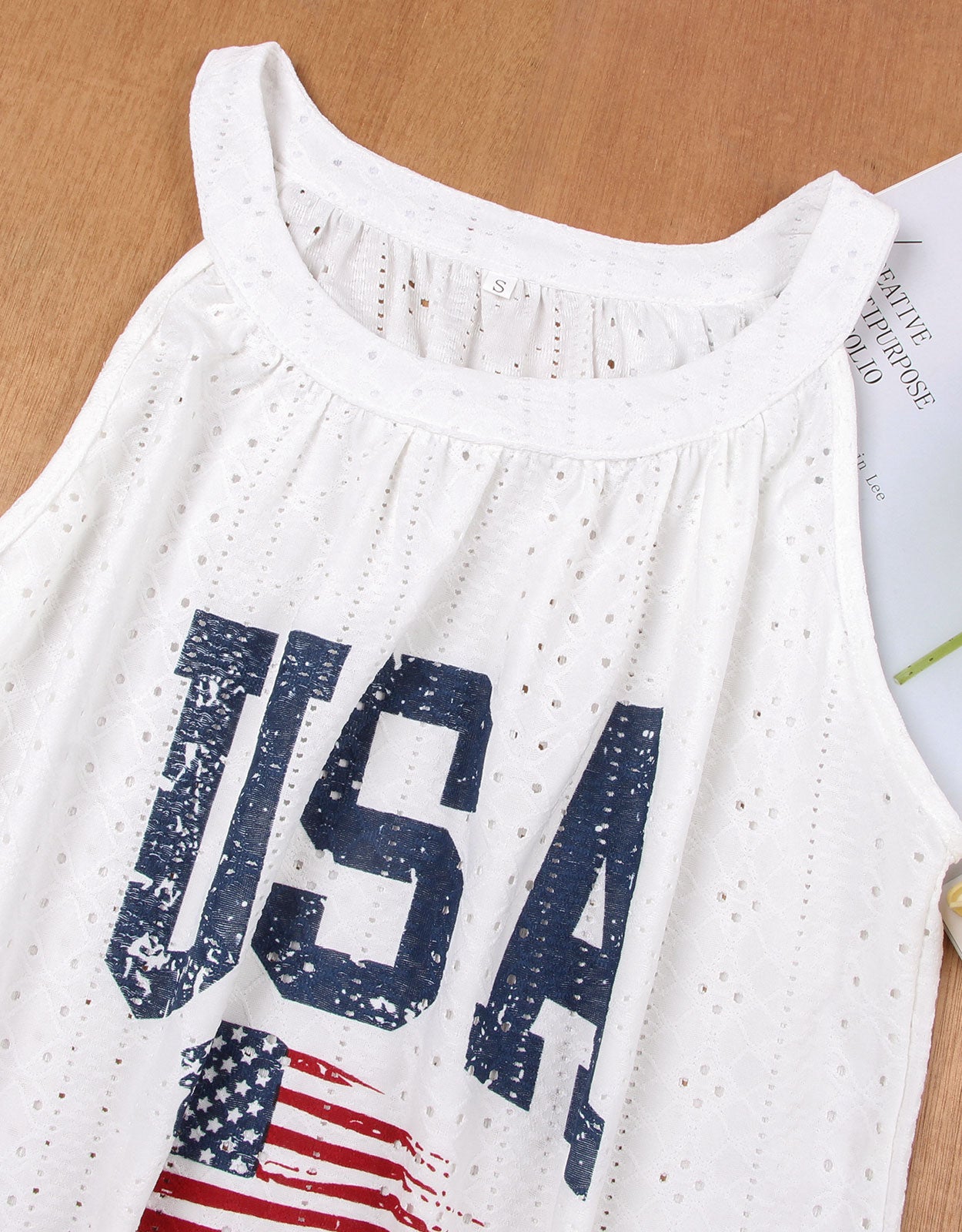 USA Flag Colored Tank Top Lightweight Dress Cover Up