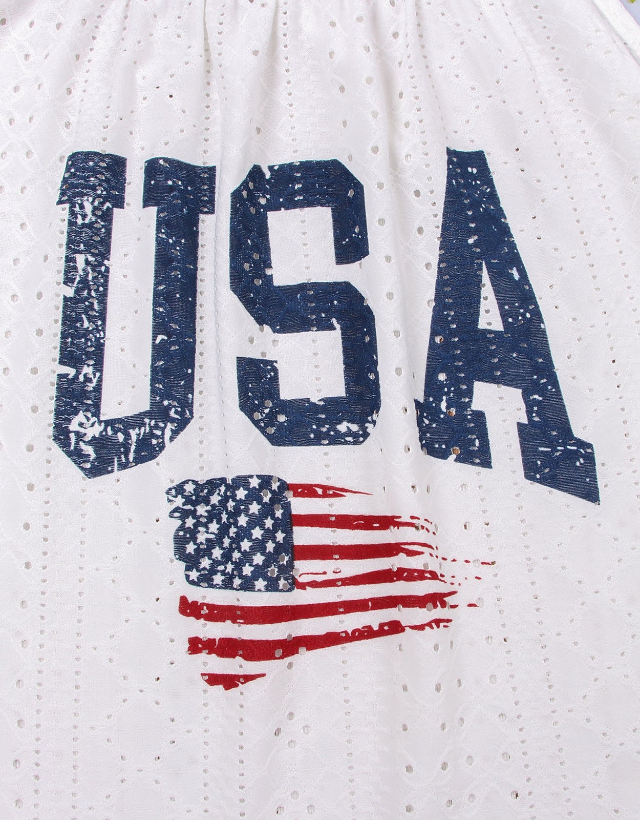 USA Flag Colored Tank Top Lightweight Dress Cover Up