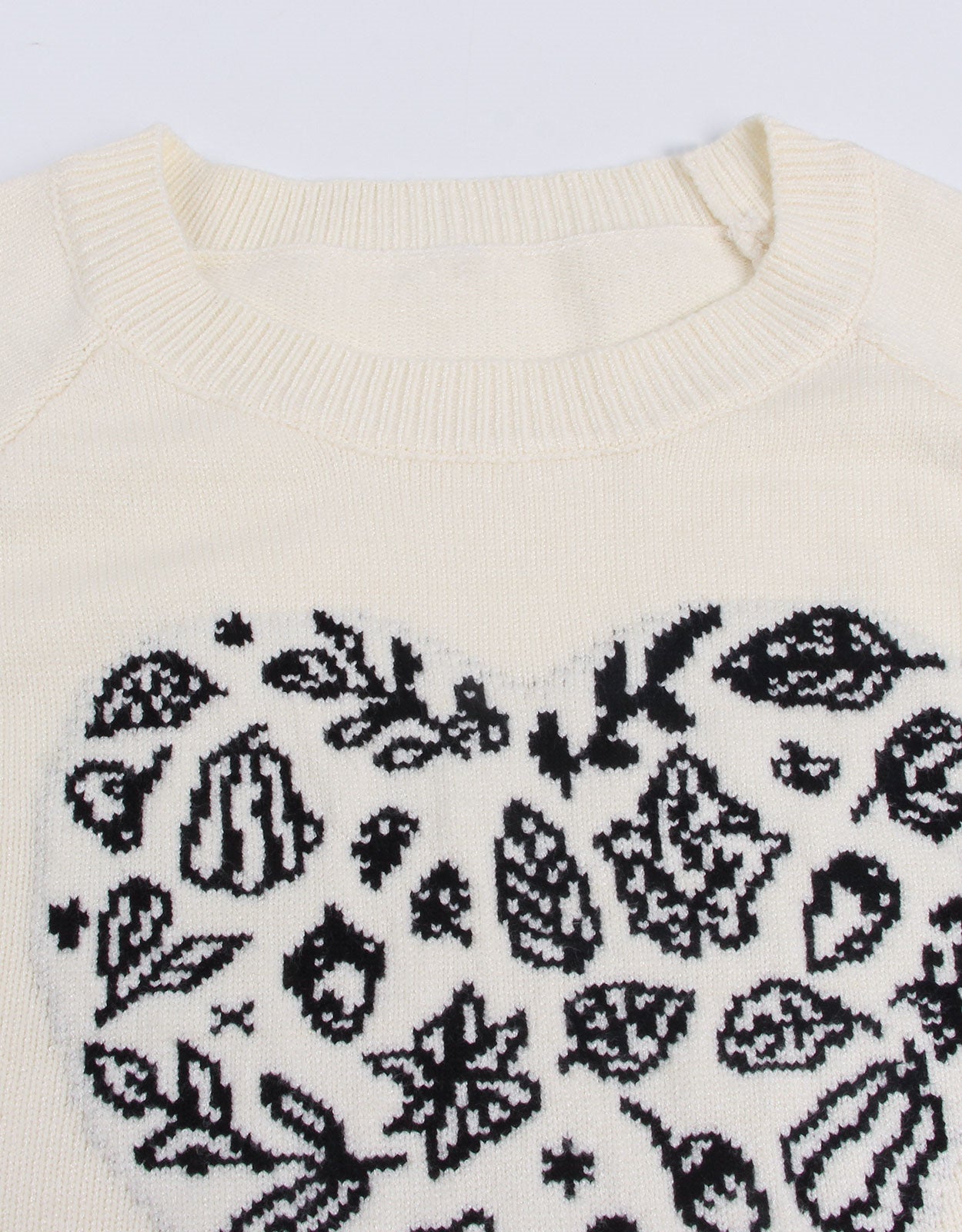 Green Leaf Love Heart Halloween Long Sleeve Sweater