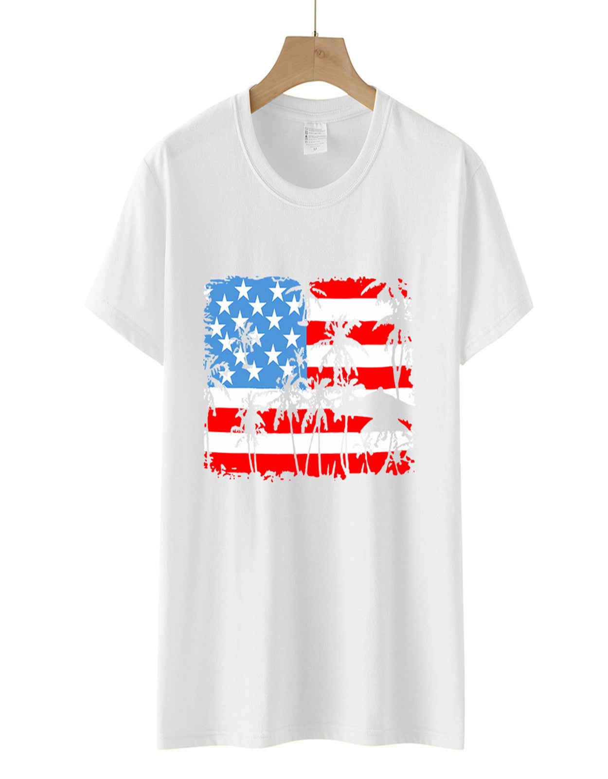 Women's American Patriotic Flag Stripes Stars T-shirt