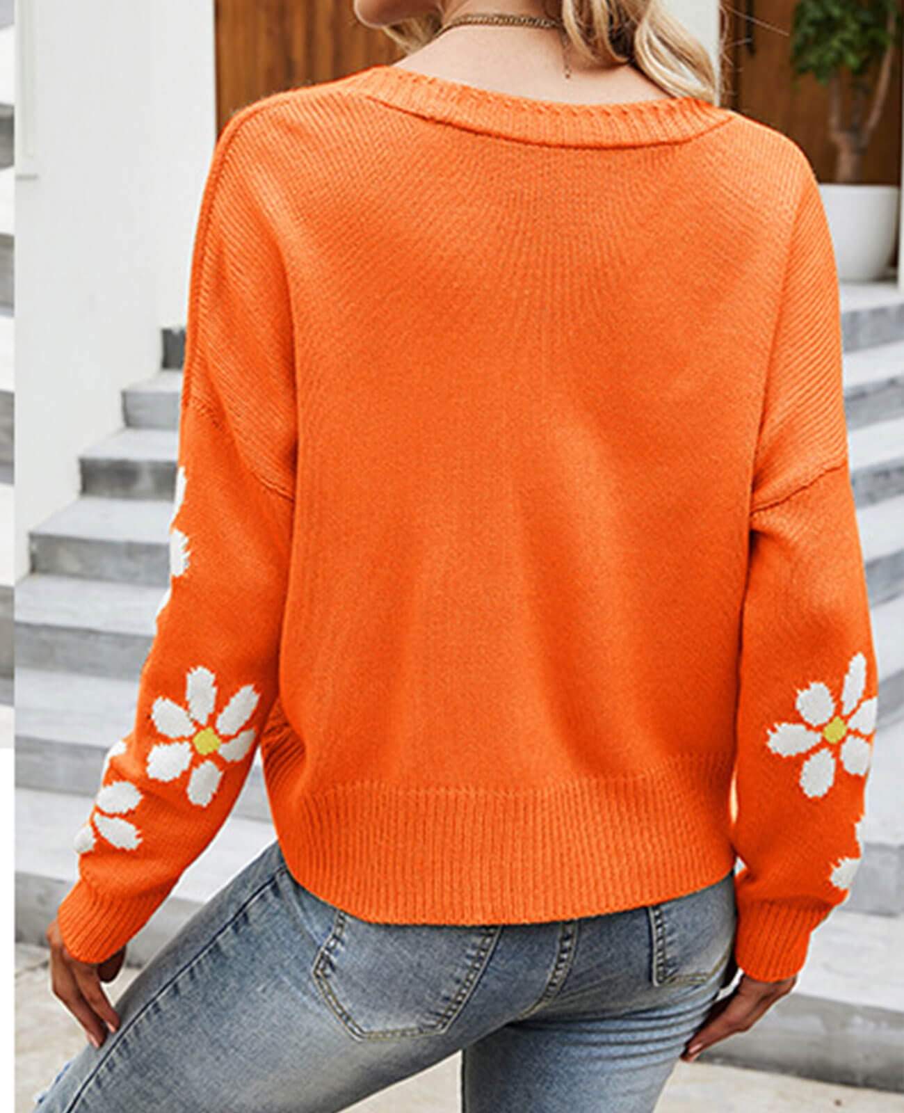 Cardigan Sweaters for Women Floral Print Button Down Womens Sweaters Loose Open Front Knit Coat Winter Sweaters Alsol Lamesa