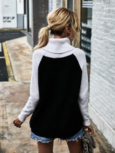 Load image into Gallery viewer, Slim Fit Color Block Turtleneck Sweater
