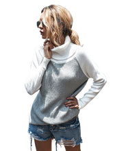 Load image into Gallery viewer, Slim Fit Color Block Turtleneck Sweater
