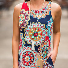 Load image into Gallery viewer, Beach Floral Tshirt Sundress with Pockets
