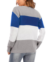 Load image into Gallery viewer, Striped Color Block Casual Knitted Sweater
