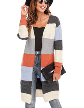 Load image into Gallery viewer, Open Multicolor Colorblock Knit Striped Cardigan Final Sale
