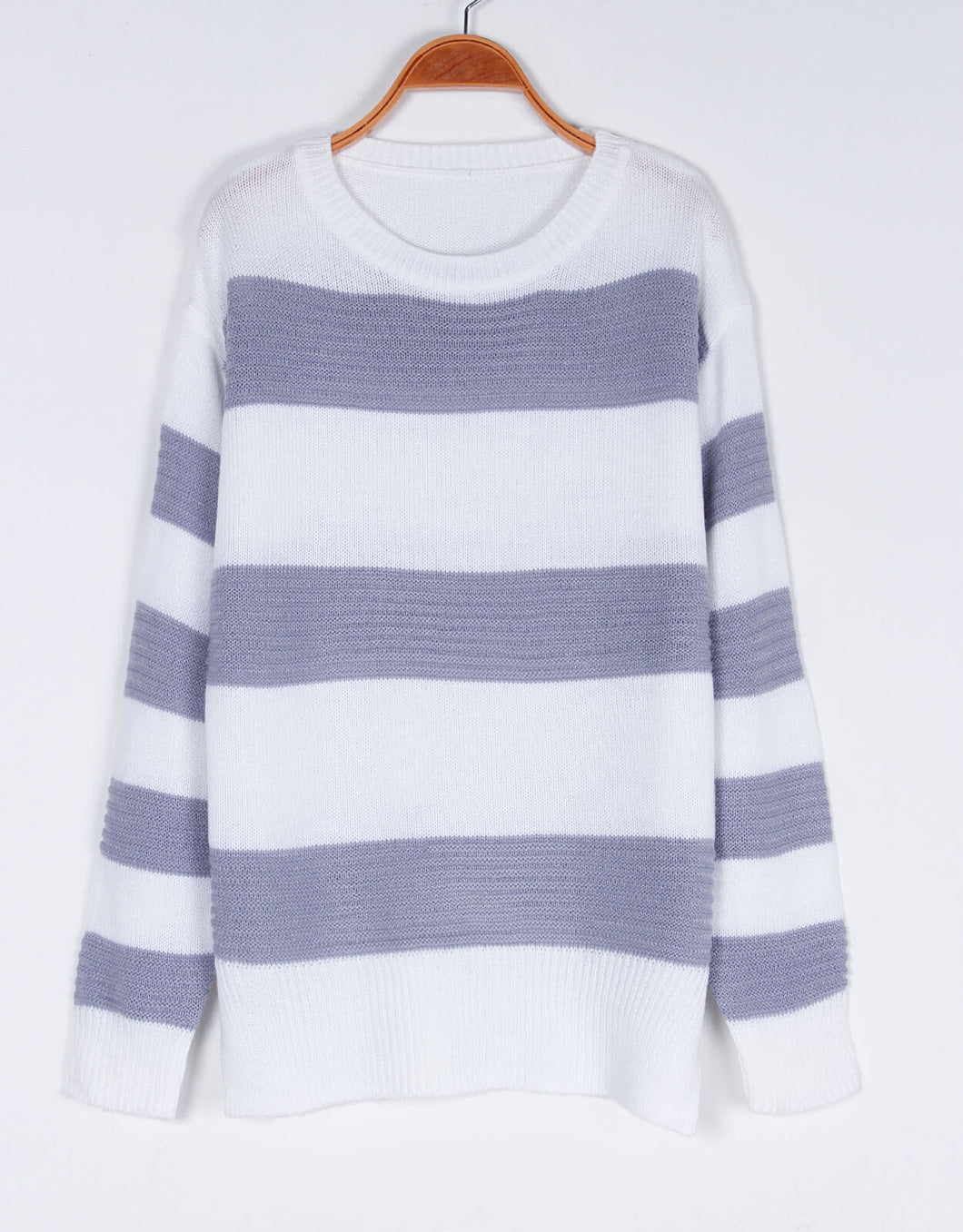Concise Striped Knitted Sweater