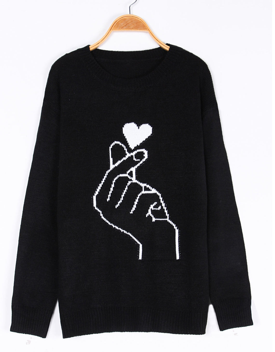 Love You Cute Heart Knitted Sweater