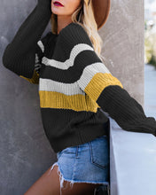Load image into Gallery viewer, Striped Pattern Drop Shoulder Sweater
