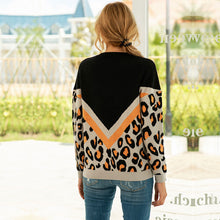 Load image into Gallery viewer, Unique Leopard Patchwork Drop Shoulder Sweater
