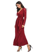 Load image into Gallery viewer, Vintage Style Maxi Dress with Lace Sleeves
