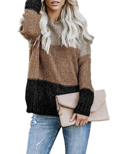 Load image into Gallery viewer, Color Block Striped Pullover Knit Jumper
