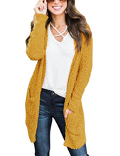 Load image into Gallery viewer, Chunky Popcorn Yarn Knit Open Front Cardigans
