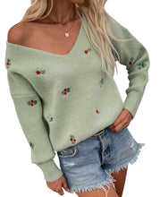 Load image into Gallery viewer, Embroidered Sweaters with Cute Flower Pattern
