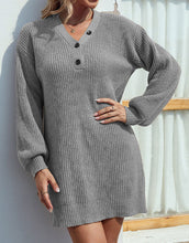 Load image into Gallery viewer, Solid Color Casual Sweater Dress
