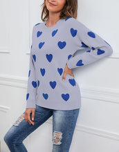 Load image into Gallery viewer, Heart Print Knitted Pullover, So cute!
