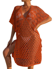 Load image into Gallery viewer, See Through Plus Size Hollow Crochet Cover Ups
