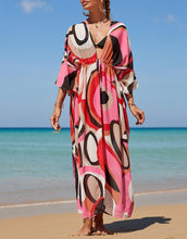 Load image into Gallery viewer, Floral Print Open Front Beach Kimono Cardigan
