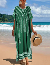 Load image into Gallery viewer, Stripe Print Plus Size Beach Coverup, Elegant item
