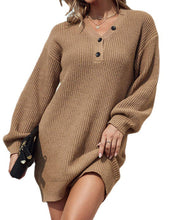 Load image into Gallery viewer, Solid Color Casual Sweater Dress
