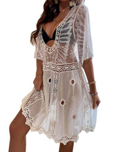 Load image into Gallery viewer, Lace Hollow See Through Beach Dresses
